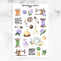 Watercolour Sewing Machines Planner Stickers | Sewing Tools Stickers (S-668)