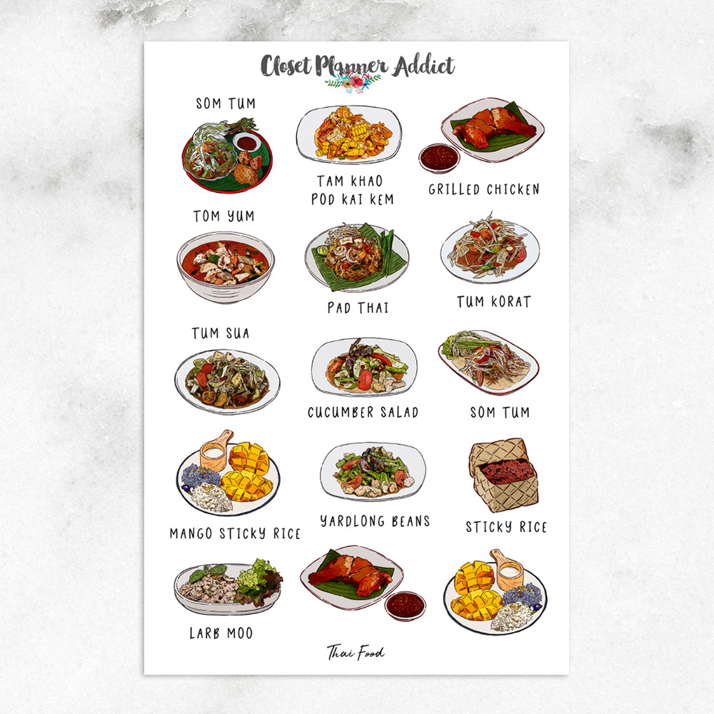 Thai Food Planner Stickers (S-672)