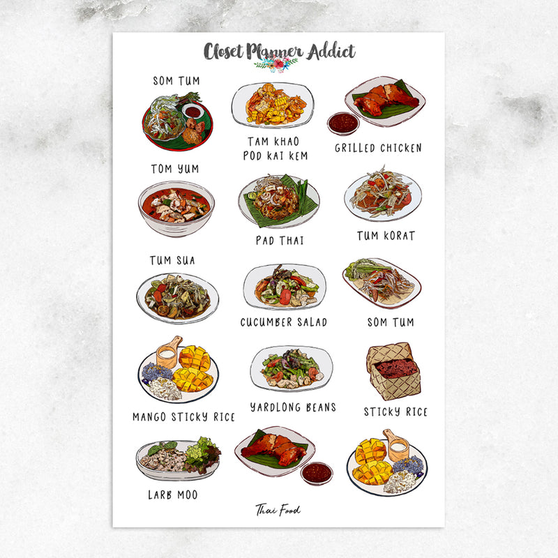 Thai Food Planner Stickers (S-672)