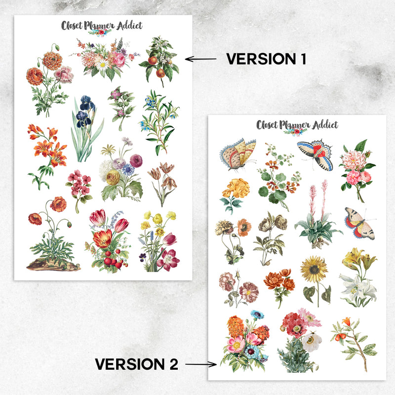 Vintage Florals Planner Stickers (MGB-AUG22)
