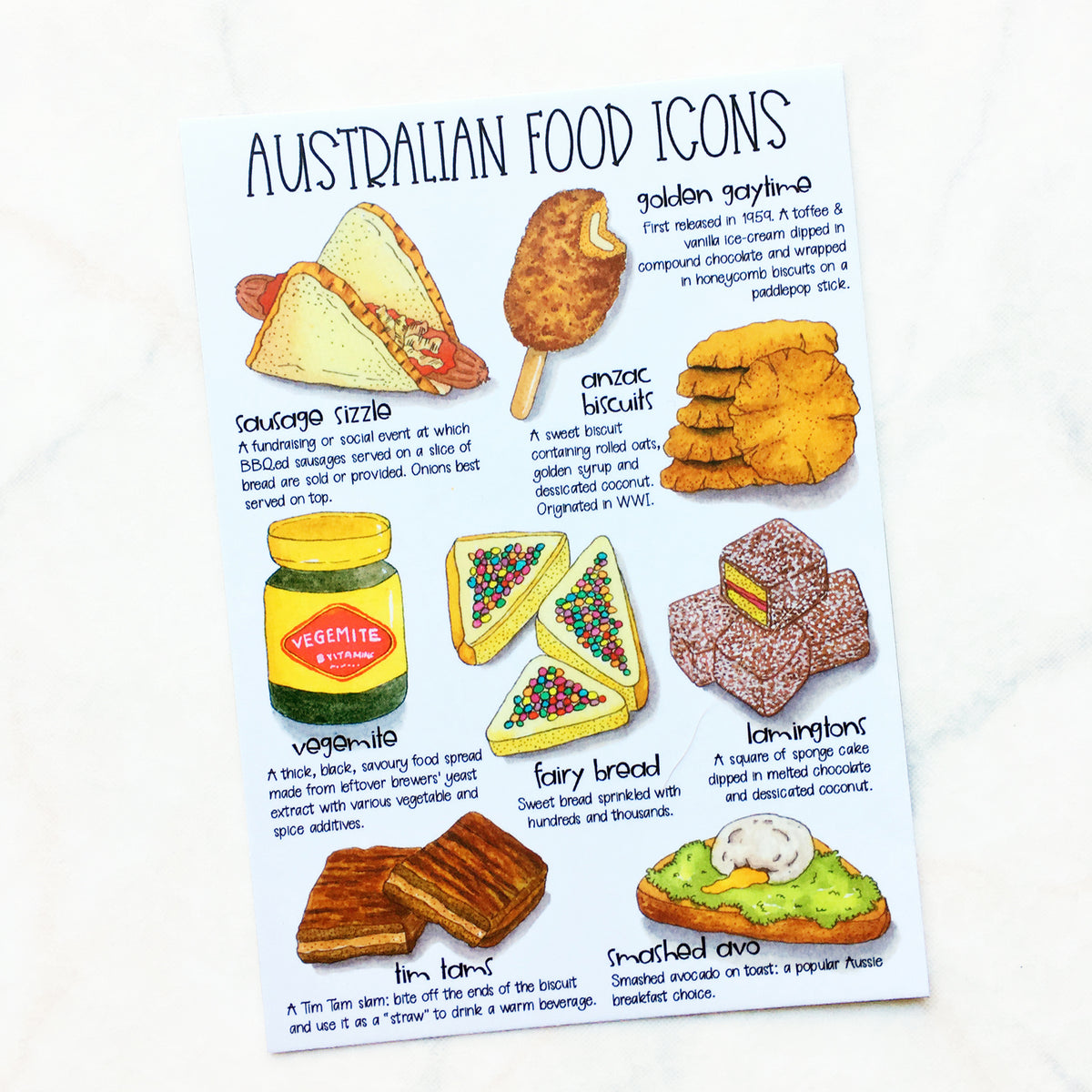 Australian Food Icons Postcard (PC-002)