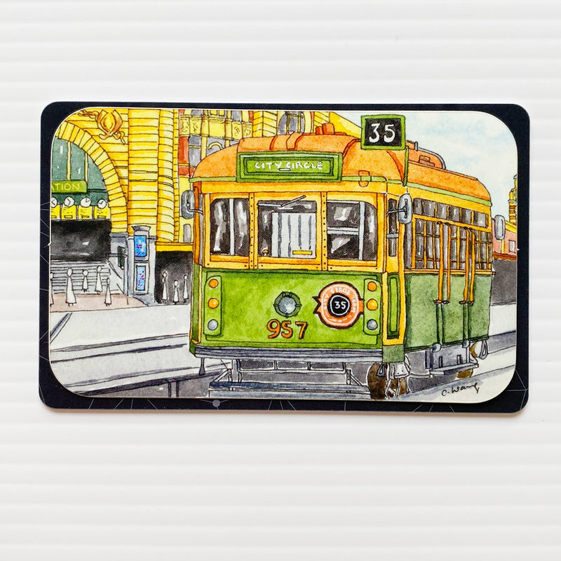No 35 City Circle Tram Melbourne Vinyl Travel Card Sticker by Closet Planner Addict