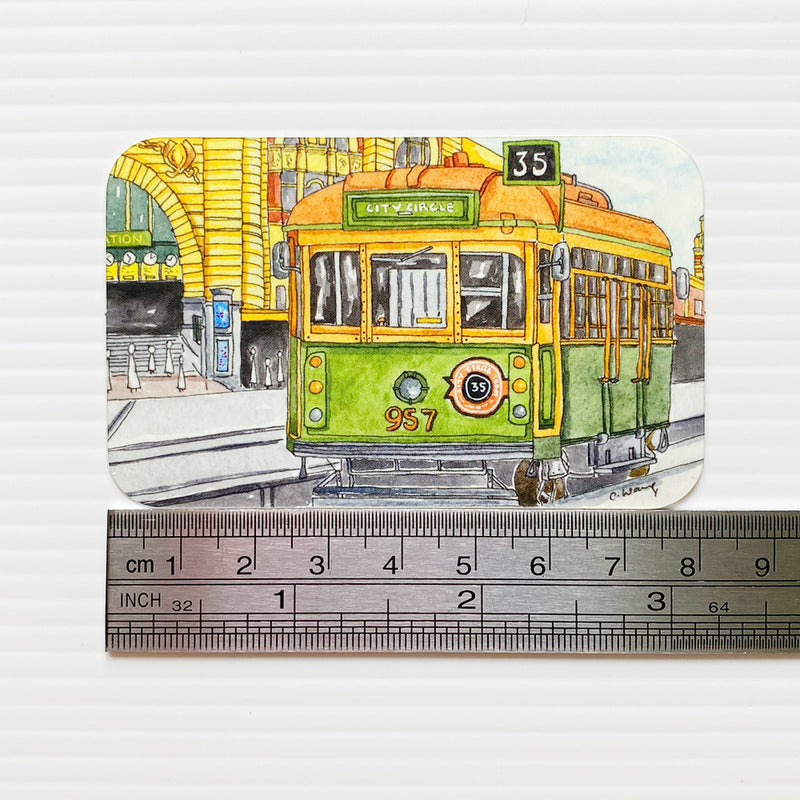 No 35 City Circle Tram Melbourne Vinyl Travel Card Sticker by Closet Planner Addict