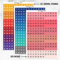 Tiny Dates Numbers Planner Stickers | Days Of The Month (DATE-001)