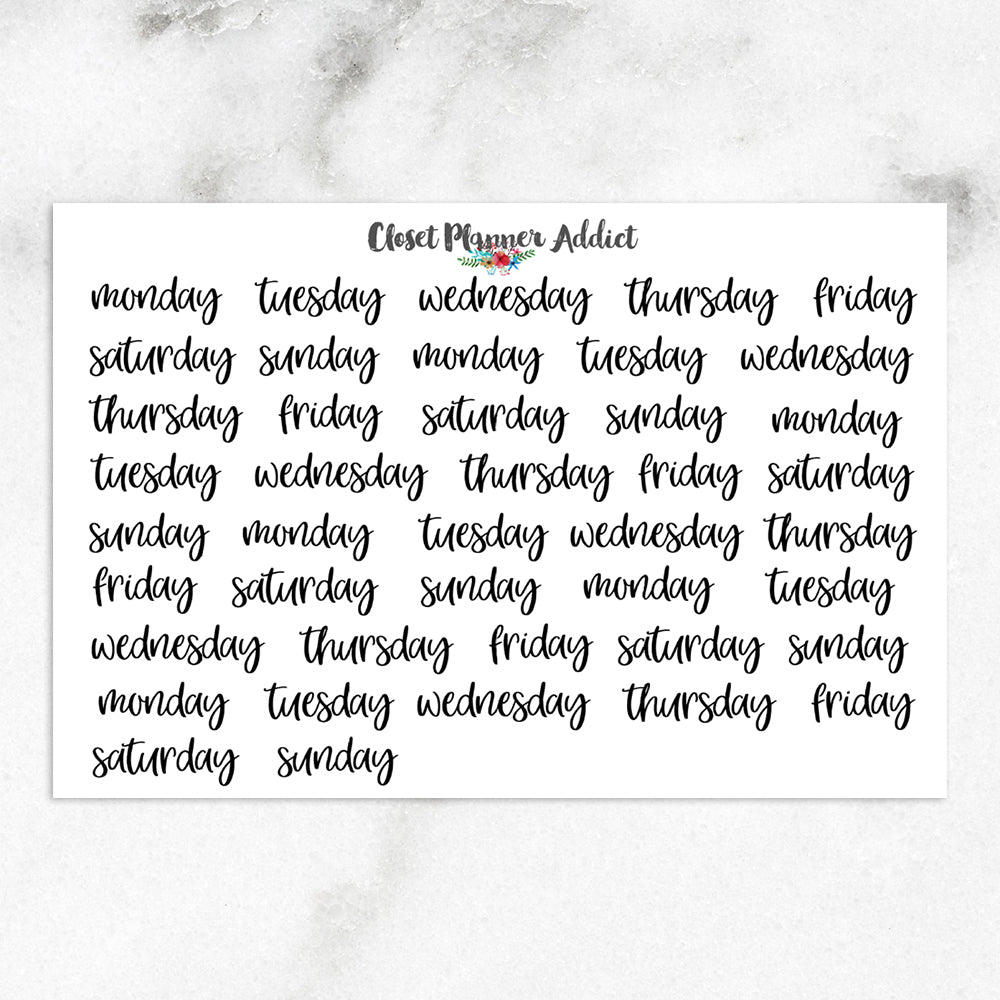 Days of the Week Planner Stickers (DATE-003)