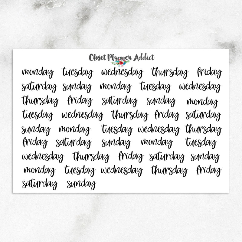 Days of the Week Planner Stickers (DATE-003)