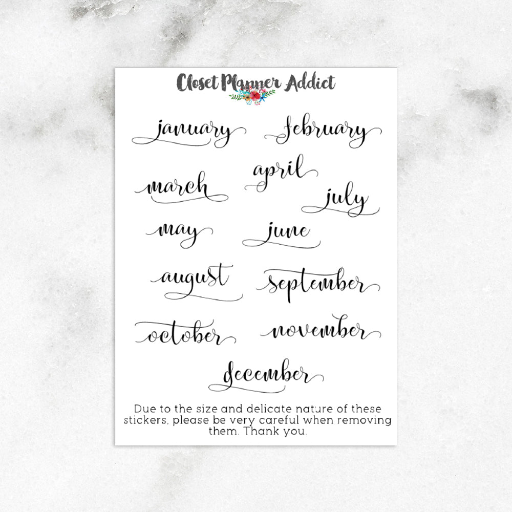 Months of the Year Planner Stickers (DATE-004)