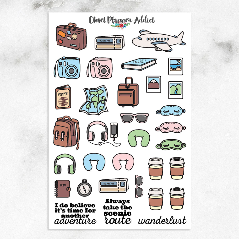 Wanderlust Travel Planner Stickers (MGB-DEC16)