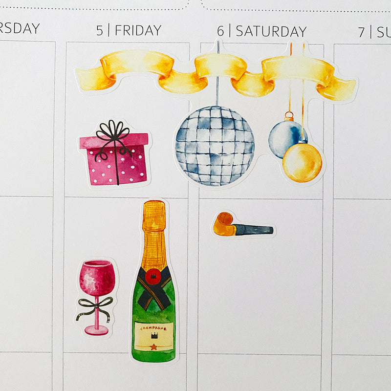 Happy New Year Planner Stickers by Closet Planner Addict (MGB-DEC21)