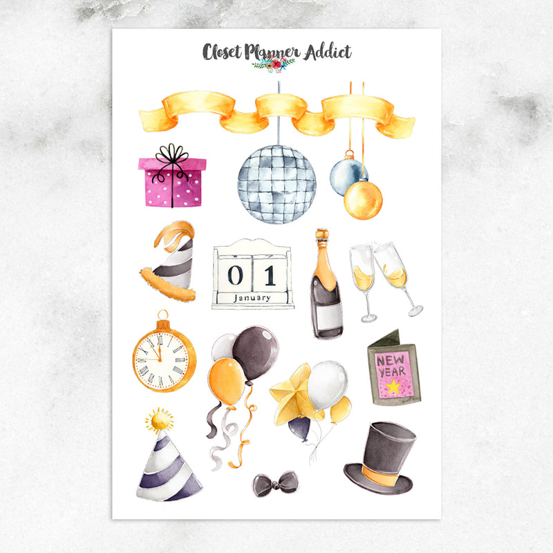 Happy New Year Planner Stickers (MGB-DEC21)