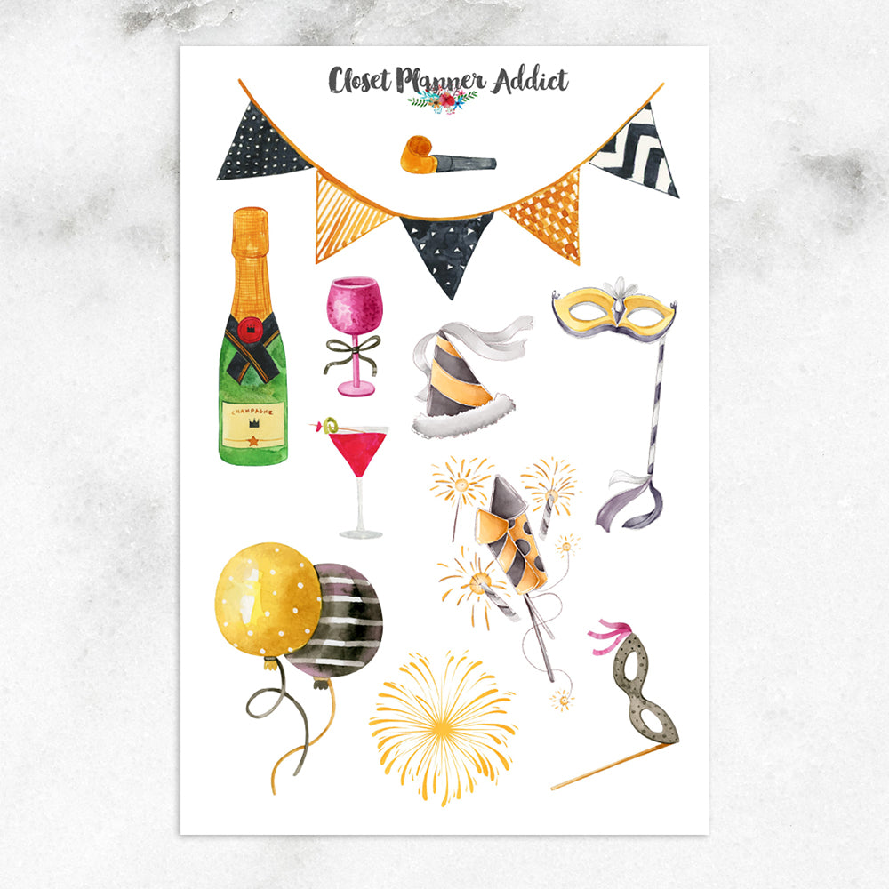 Happy New Year Planner Stickers (MGB-DEC21)