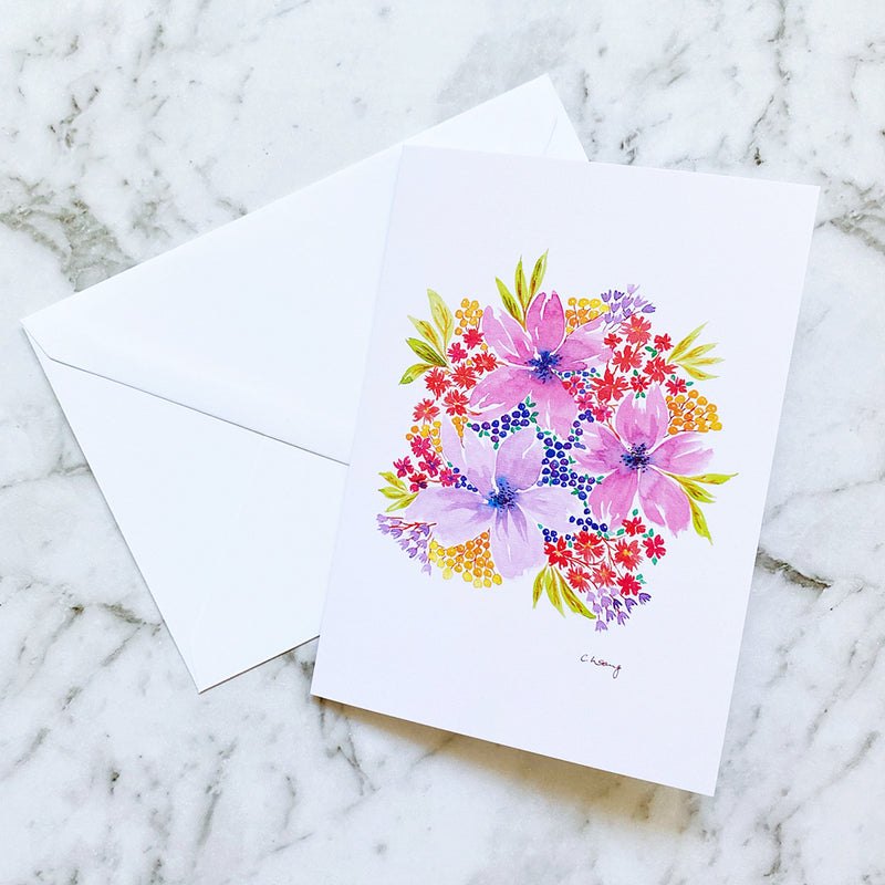 Watercolour Floral Greeting Card | Blank Greeting Card (GC-001)