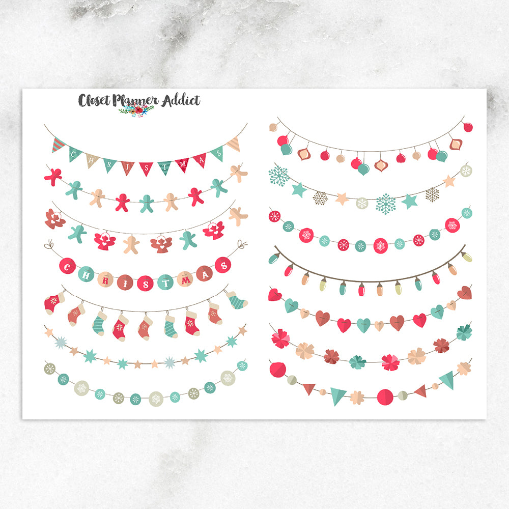 Christmas Celebration Banners Planner Stickers (FP-004)