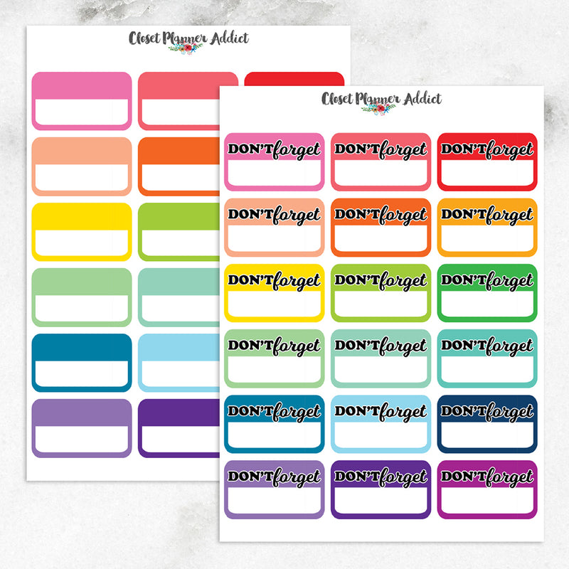 Colourful Planner Labels and Half Box Stickers (FP-007)