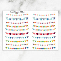 Colourful Flags and Buntings Planner Stickers (FP-010)