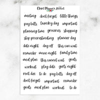 Useful Planner Tasks and To-Do Text Planner Stickers (FP-013)