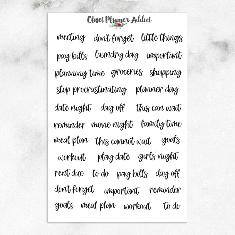 Useful Planner Tasks and To-Do Text Planner Stickers (FP-013)