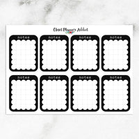 Scalloped Notes with Grid Planner Stickers (FP-022)