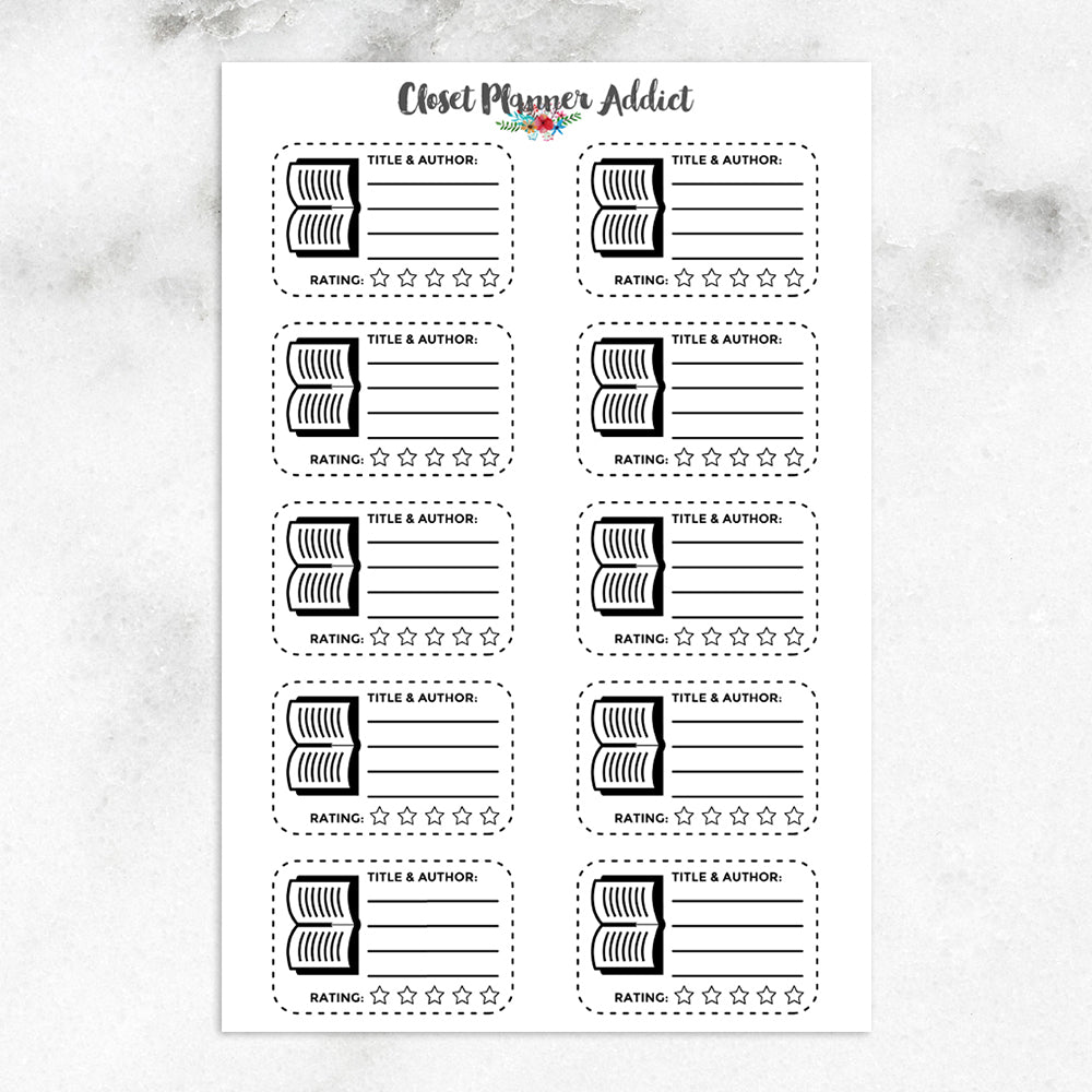 Book Ratings and Reviews Planner Stickers (FP-024)