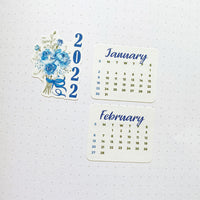 2022 Calendar Planner Stickers by Closet Planner Addict | Blue Roses (FP-036)