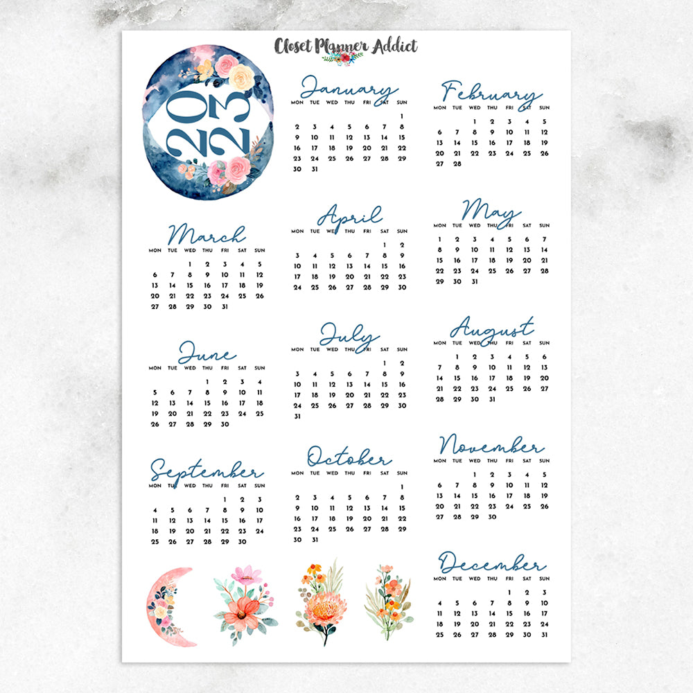 2023 Calendar Planner Stickers | Crescent Moon (FP-040)