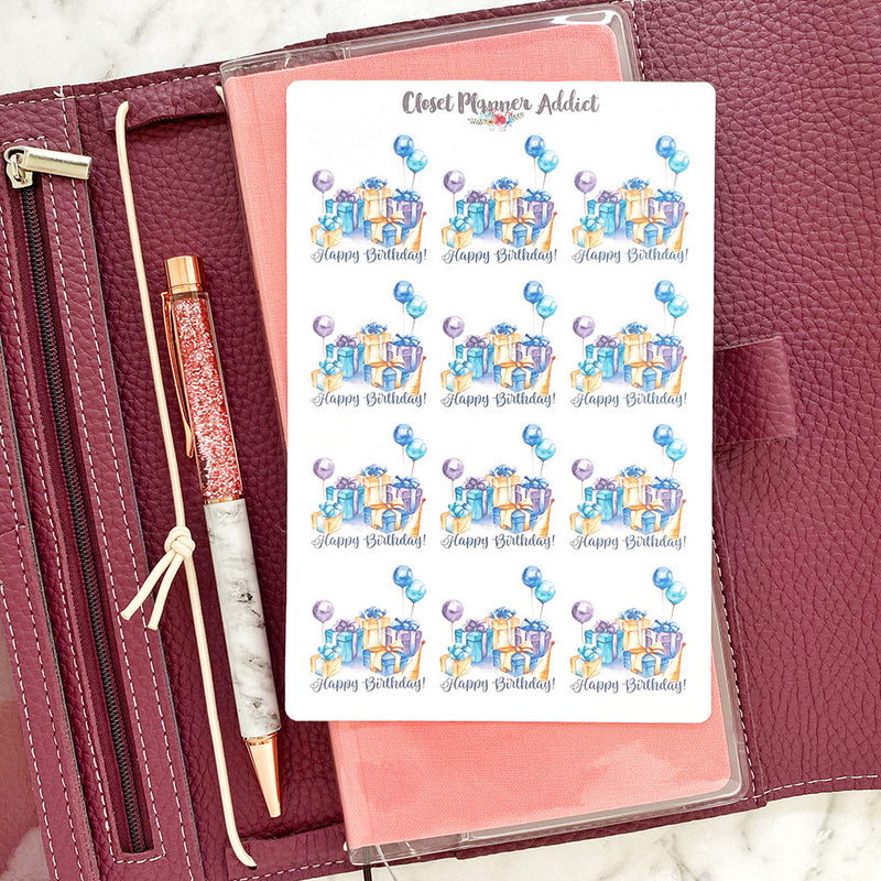 Happy Birthday Planner Stickers (S-541)