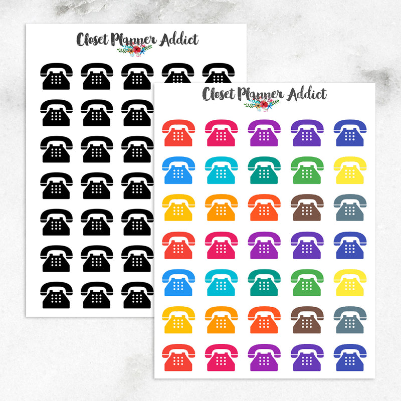 Telephone Icons Planner Stickers (I-036)