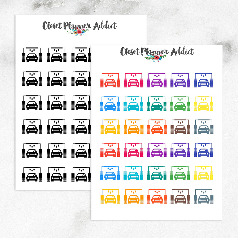Car Wash Icons Planner Stickers (I-003)