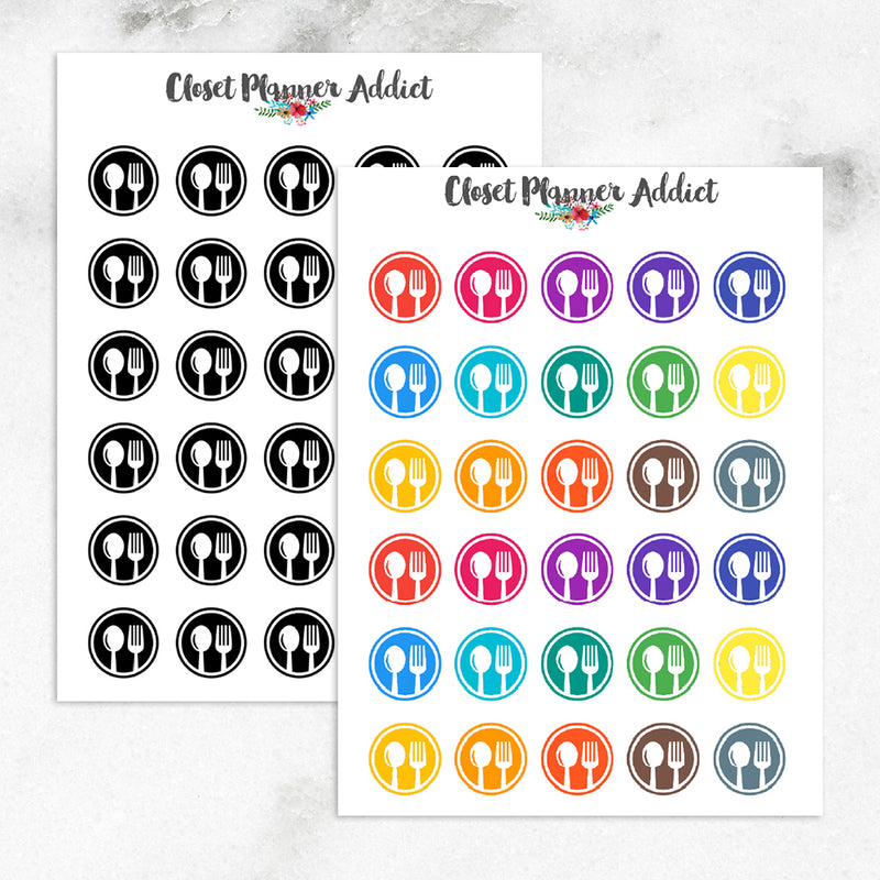 Meal Icons Planner Stickers (I-009)
