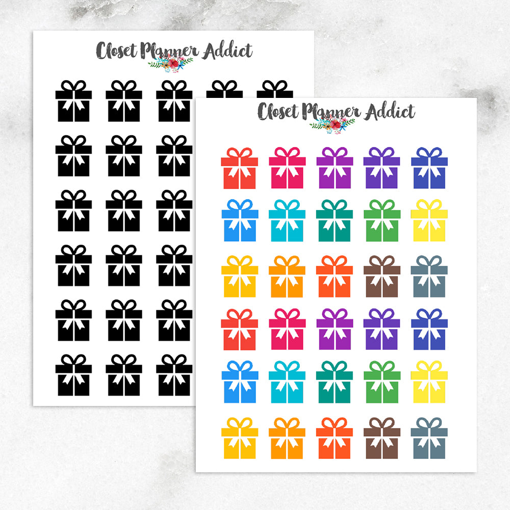 Gift Box Icon Planner Stickers (I-010)