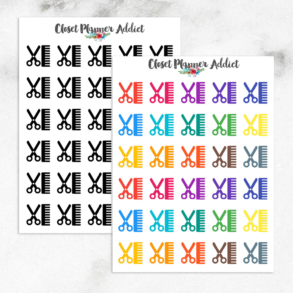 Haircut Icons Planner Stickers (I-011)