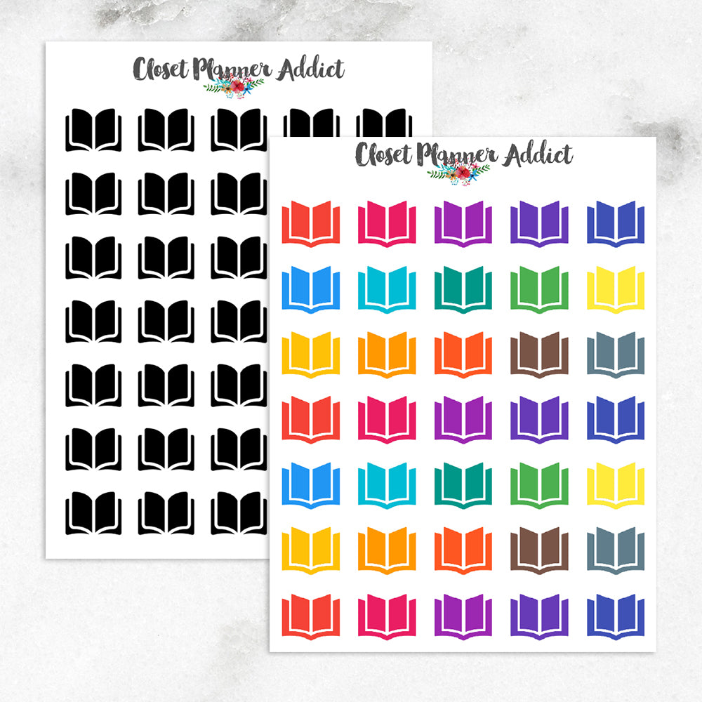 Book Icons Planner Stickers (I-016)