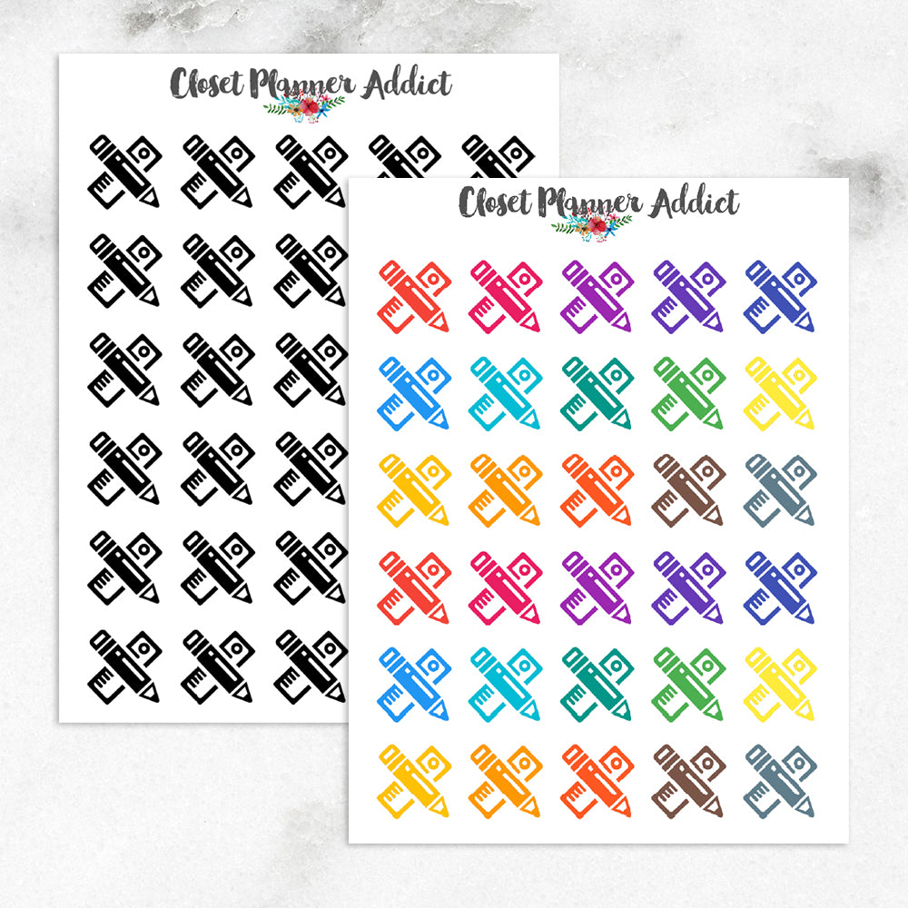 Stationery Icon Planner Stickers (I-018)