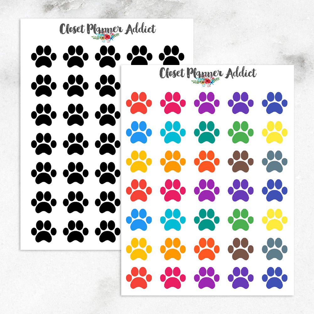 Paw Prints Icon Planner Stickers (I-028)
