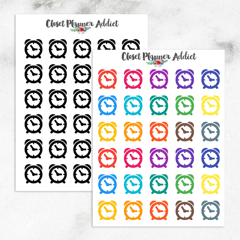 Alarm Clock Icon Planner Stickers (I-030)