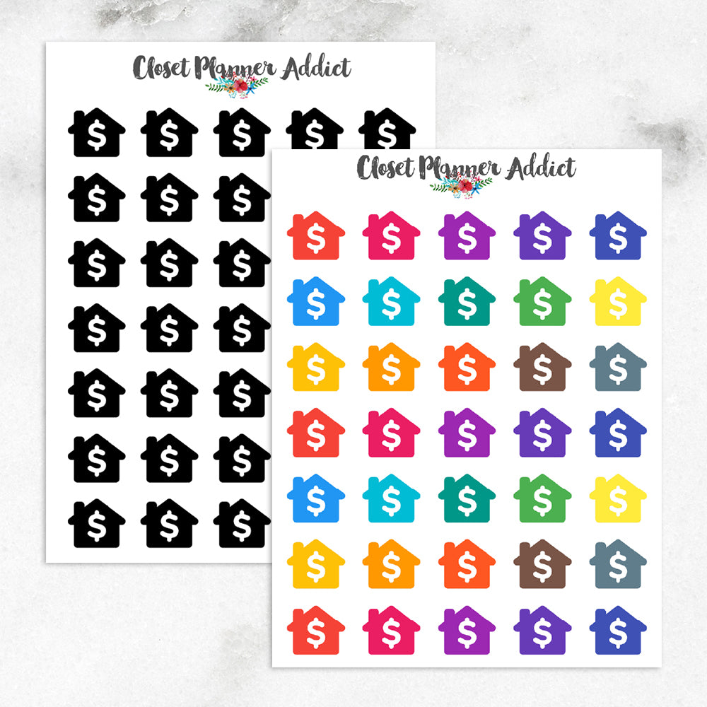 House Rent / Mortgage Due Planner Stickers (I-034)