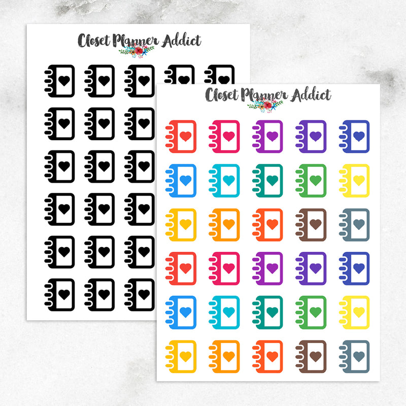 Planner Diary Journal Icons Stickers (I-039)