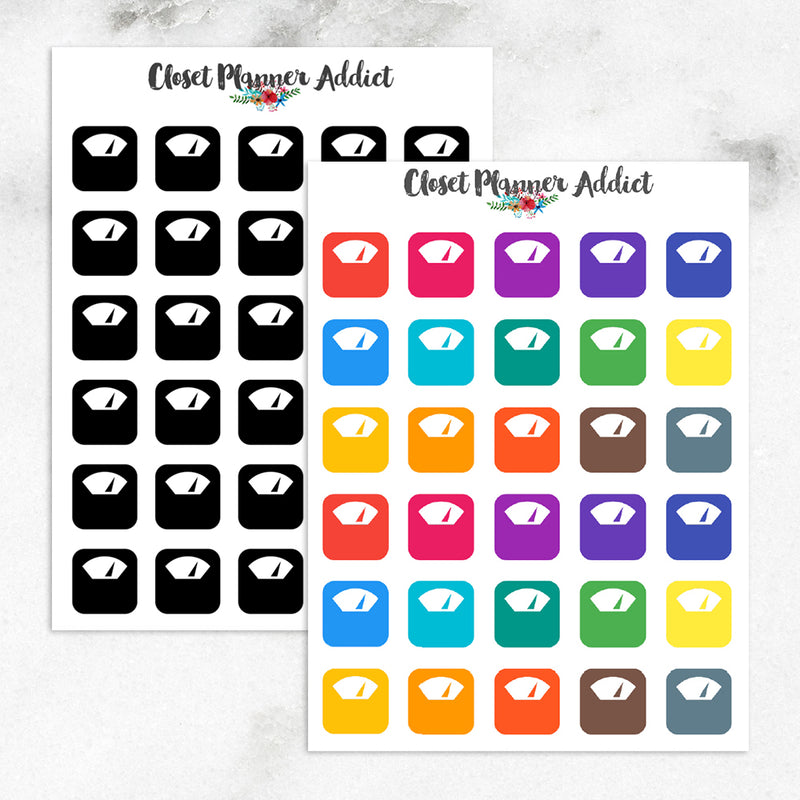 Bathroom Scales Icon Stickers (I-045)
