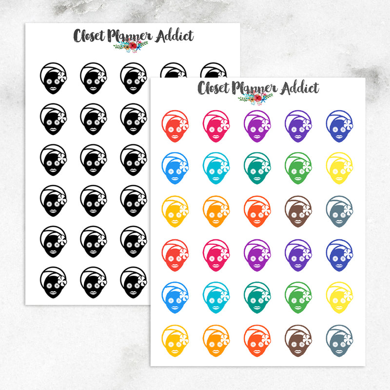 Beauty Facial Icons Planner Stickers (I-055)