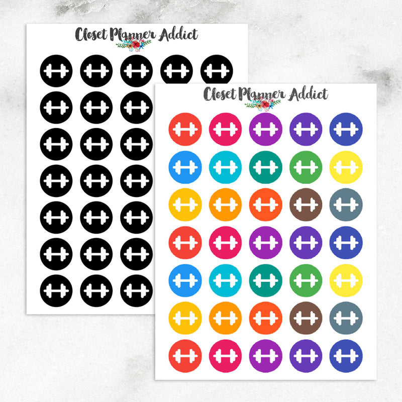 Dumbbell Planner Stickers (I-067)