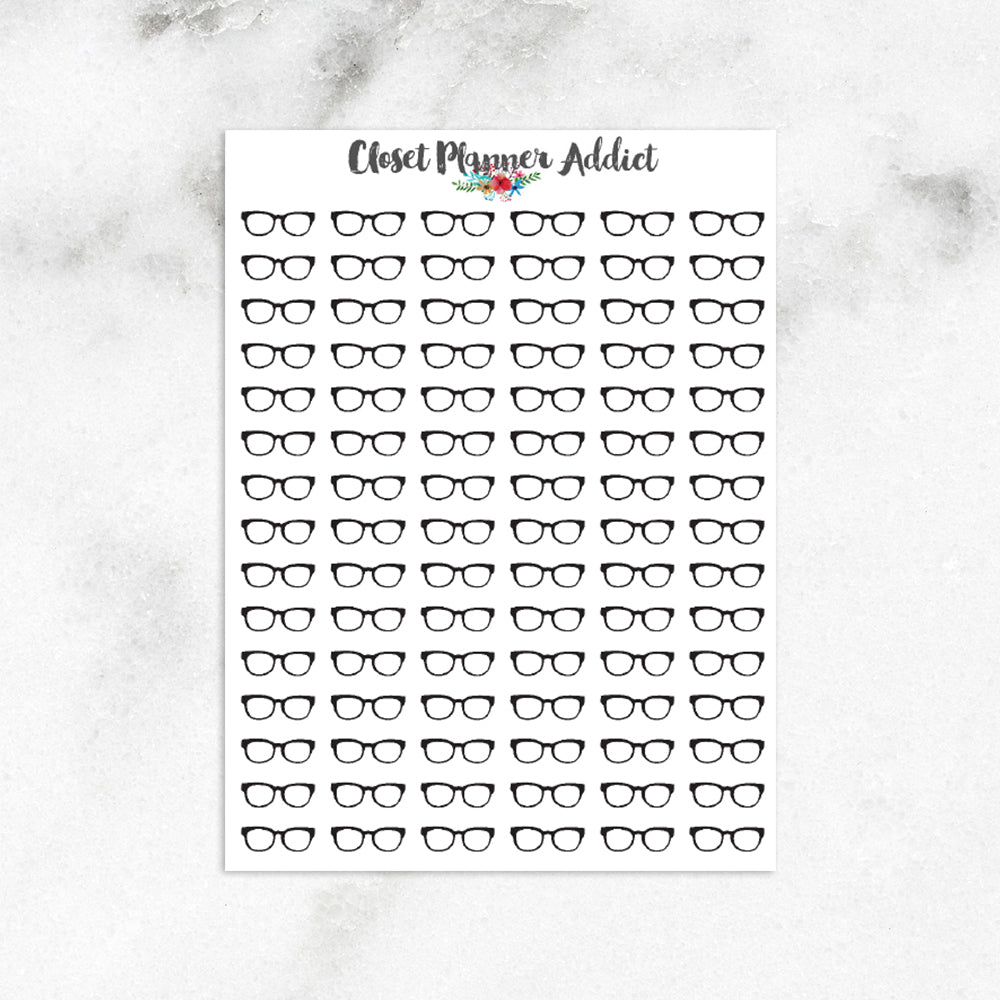 Geek Glasses Planner Stickers (I-077)