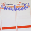 Rainbow Weekend Brush Script Planner Stickers (FP-002)