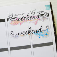 Watercolour Weekend Planner Stickers (FP-005)