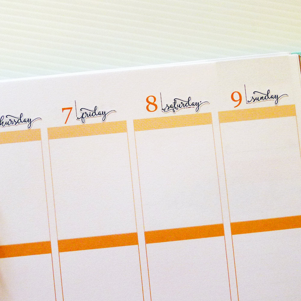 Days of the Week Planner Stickers (DATE-003)
