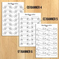 Bullet Journal Headers and Banners Planner Stickers