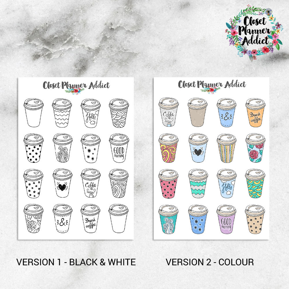 Takeaway Coffee Planner Stickers
