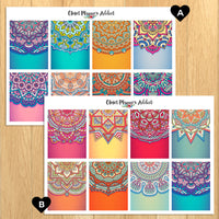 Colourful Mandala Backgrounds Planner Stickers