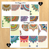 Colourful Mandala Backgrounds Planner Stickers