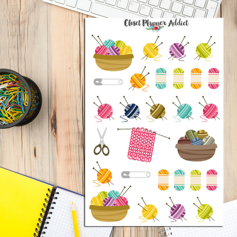 Knitting and Yarn Planner Stickers