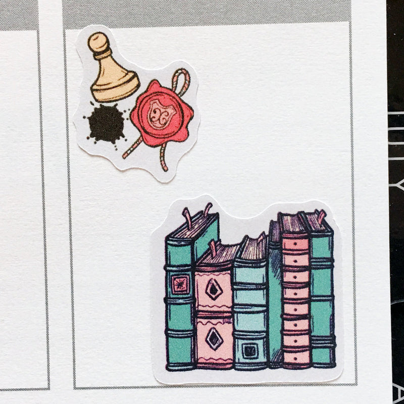 Vintage Books Planner Stickers (S-316)